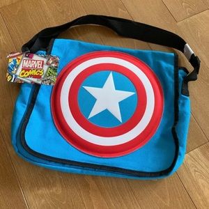 NWT Marvel Captain America Messenger Bag Blue Red